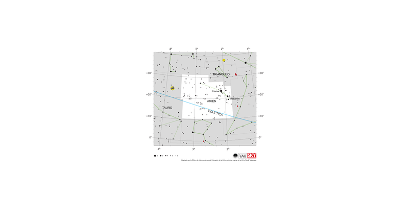 Mapa de la constelación de Aries