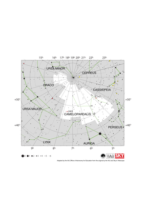 Camelopardalis has no very bright stars and no well-defined shape