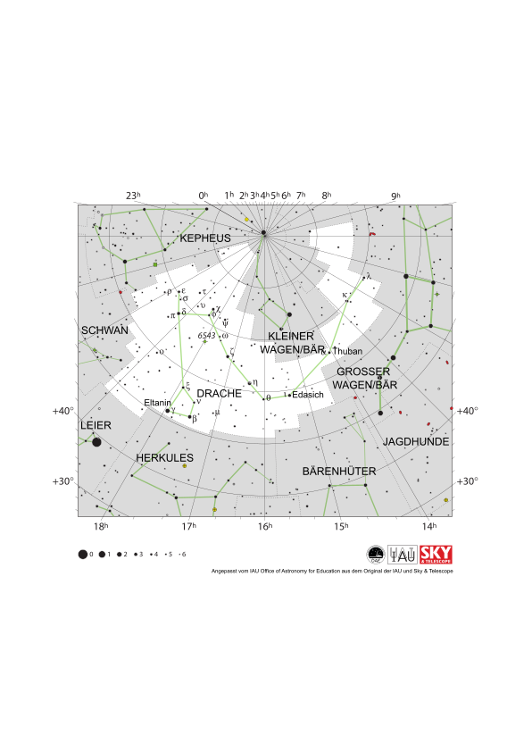 Drache hat die Form eines um 90 Grad gedrehten, rückwärts gerichteten Buchstaben s