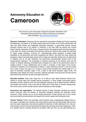 thumbnail for Astronomy Education In Cameroon