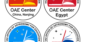 Logos of the OAE Centers China-Nanjing, Egypt & India and the OAE Node Republic of Korea
